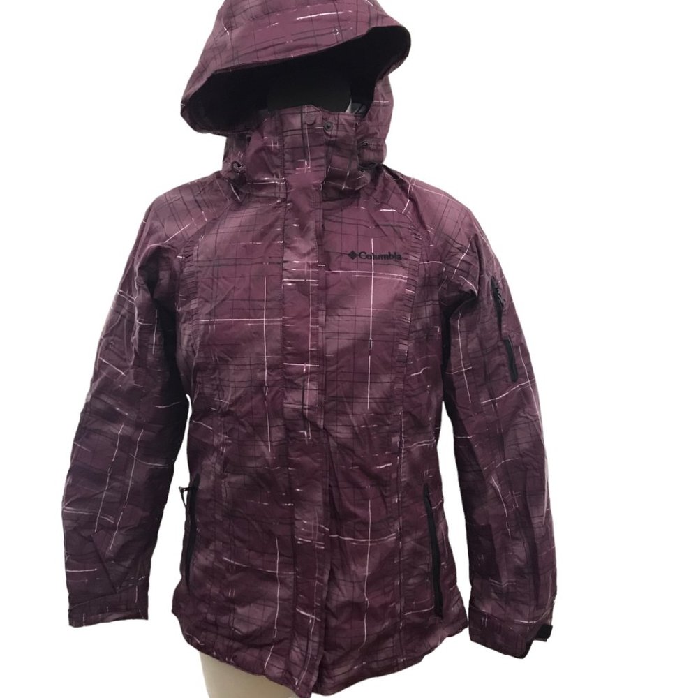 Womens Columbia Bugaboo Omni-Tech Purple 3 In 1 Winter Parka Coat Jacket Small S